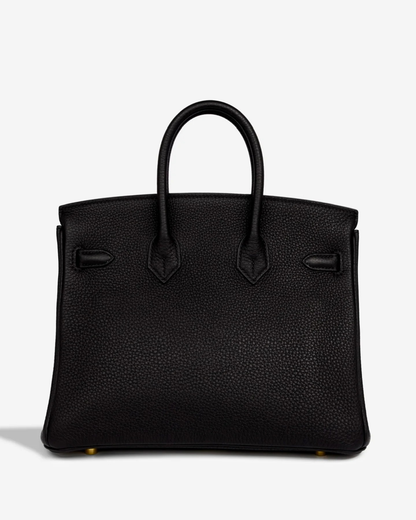 Tasche Hermès Birkin 25 mit Goldbeschlägen in Schwarz