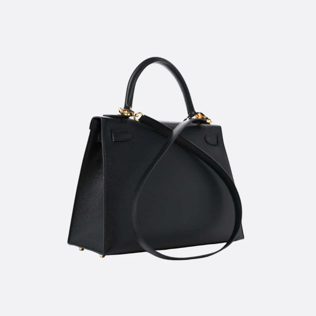 Tasche Hermès Kelly 28 Epsom mit Goldbeschlägen in Schwarz