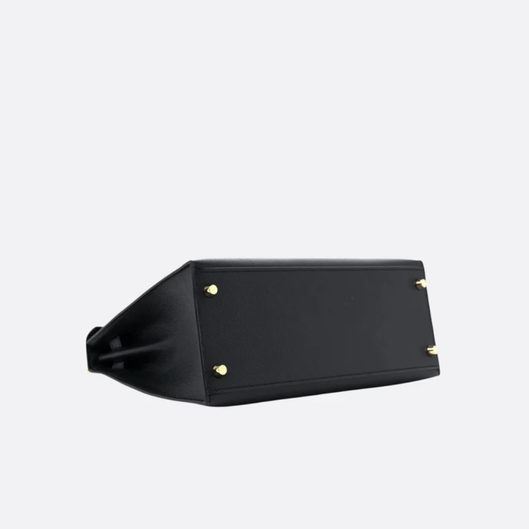 Tasche Hermès Kelly 28 Epsom mit Goldbeschlägen in Schwarz