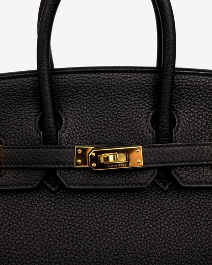 Tasche Hermès Birkin 25 mit Goldbeschlägen in Schwarz