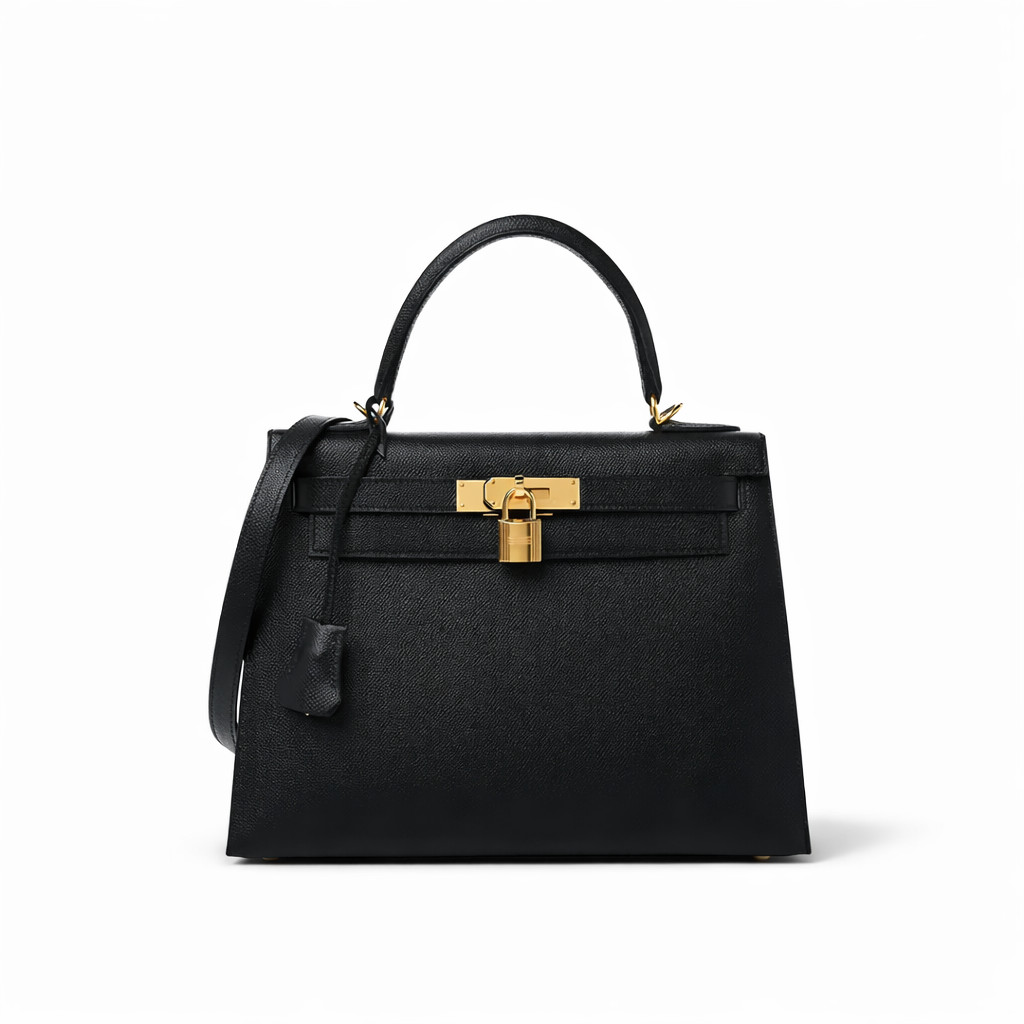 Tasche Hermès Kelly 28 Epsom mit Goldbeschlägen in Schwarz
