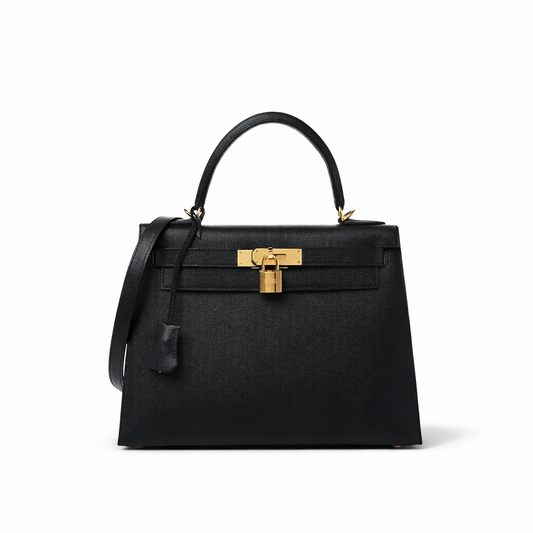 Tasche Hermès Kelly 28 Epsom mit Goldbeschlägen in Schwarz