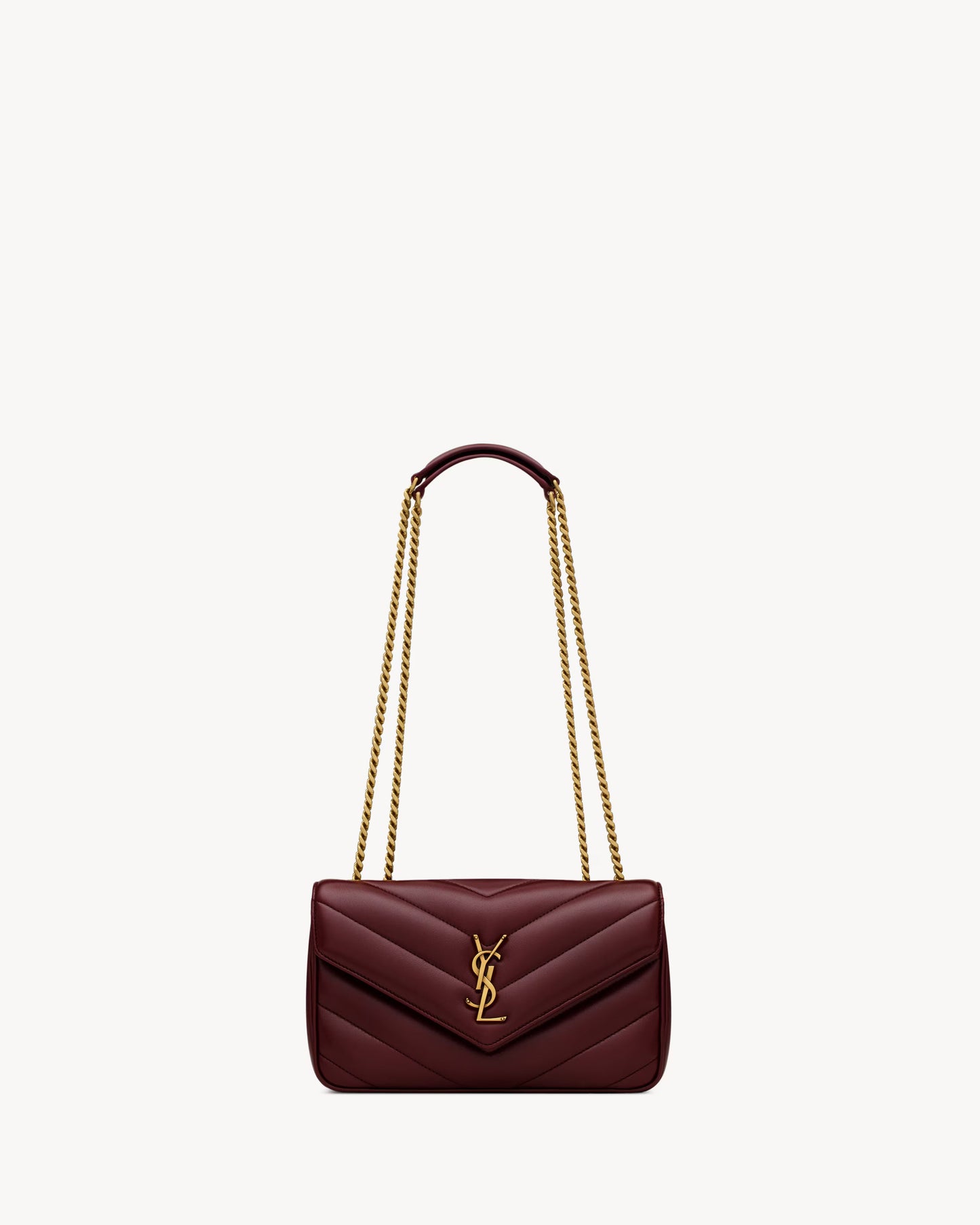 Tasche LOULOU Small Matelassé Lammleder Bordeaux – Saint Laurent