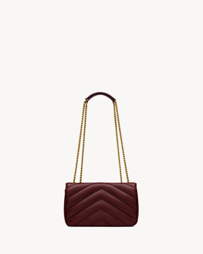 Tasche LOULOU Small Matelassé Lammleder Bordeaux – Saint Laurent