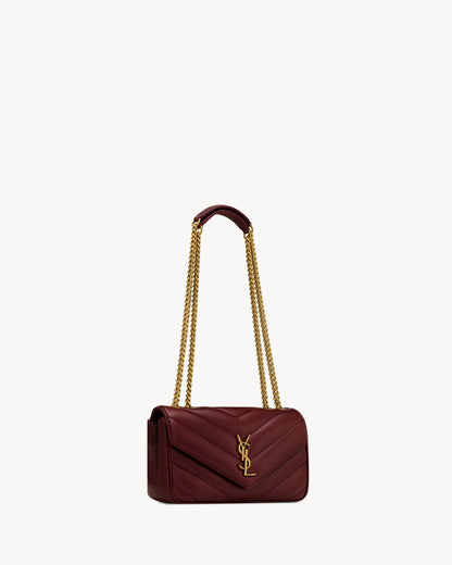 Tasche LOULOU Small Matelassé Lammleder Bordeaux – Saint Laurent